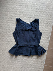 Parisian Ruffle-Hem Sleeveless Top