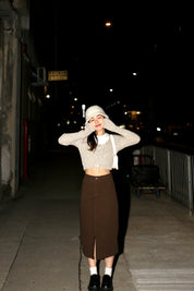 Mavis Solid Brown Skirt