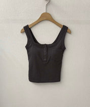 【✔️PAD｜方領設計】Squared Neck Button Front Padded Bra Top