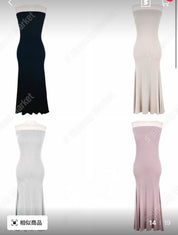 【✔️PAD｜魚尾裙設計】Basic Solid Padded Tube Mermaid Dress