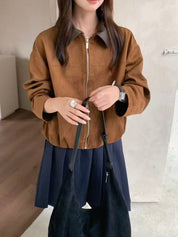 【🇰🇷韓國連線｜限時優惠價！】Leather Collar Suede Jacket