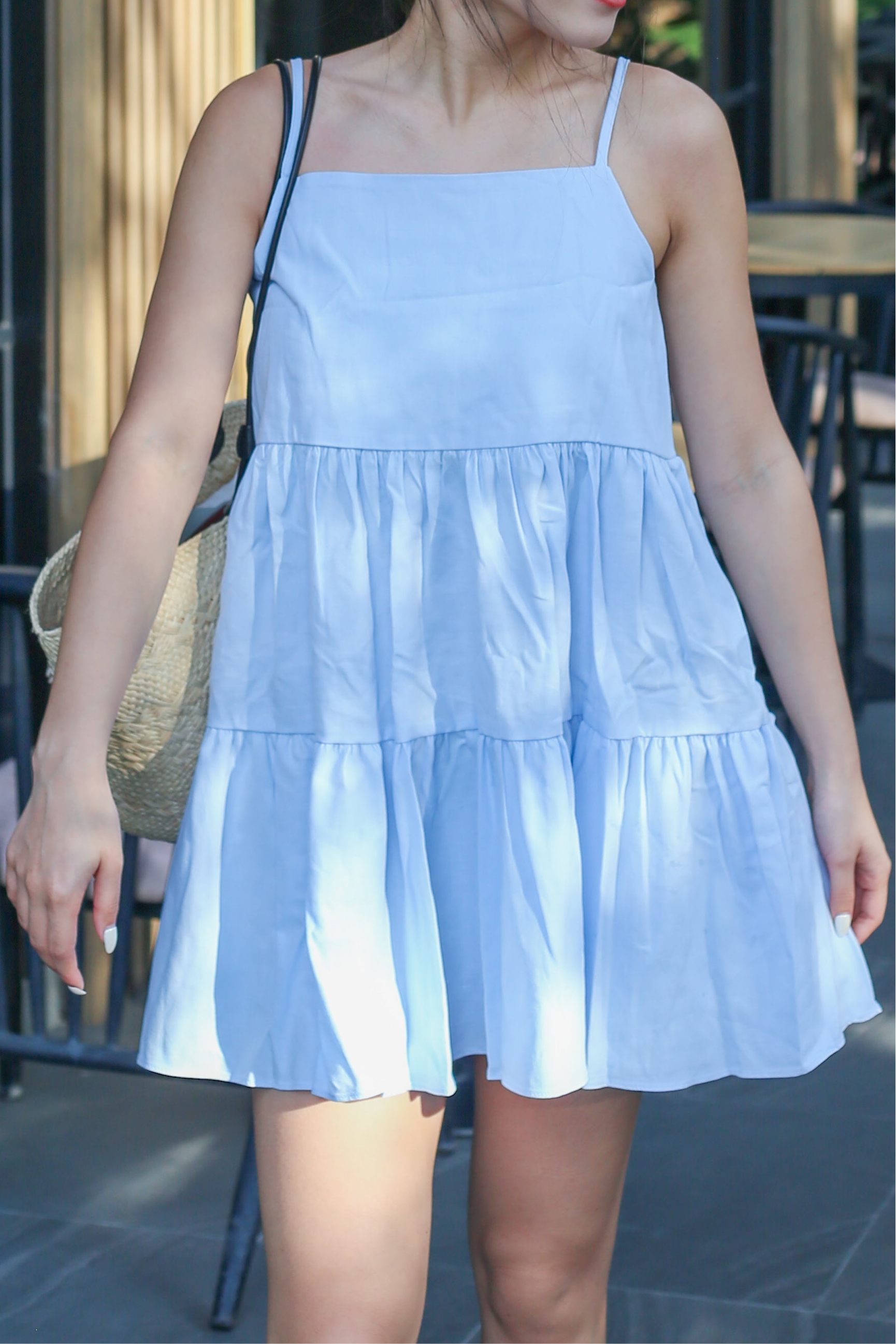 【背心蛋糕裙】Solid Ruffle Cami Mini Dress