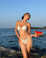 2-piece Ruffled Dotty Bikini(with pads)