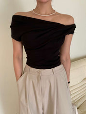 【Office必入款～】Basic Solid Single Shoulder Top