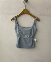 【✔️PAD｜打底必備】Basic Solid U Neck Padded Bra Top