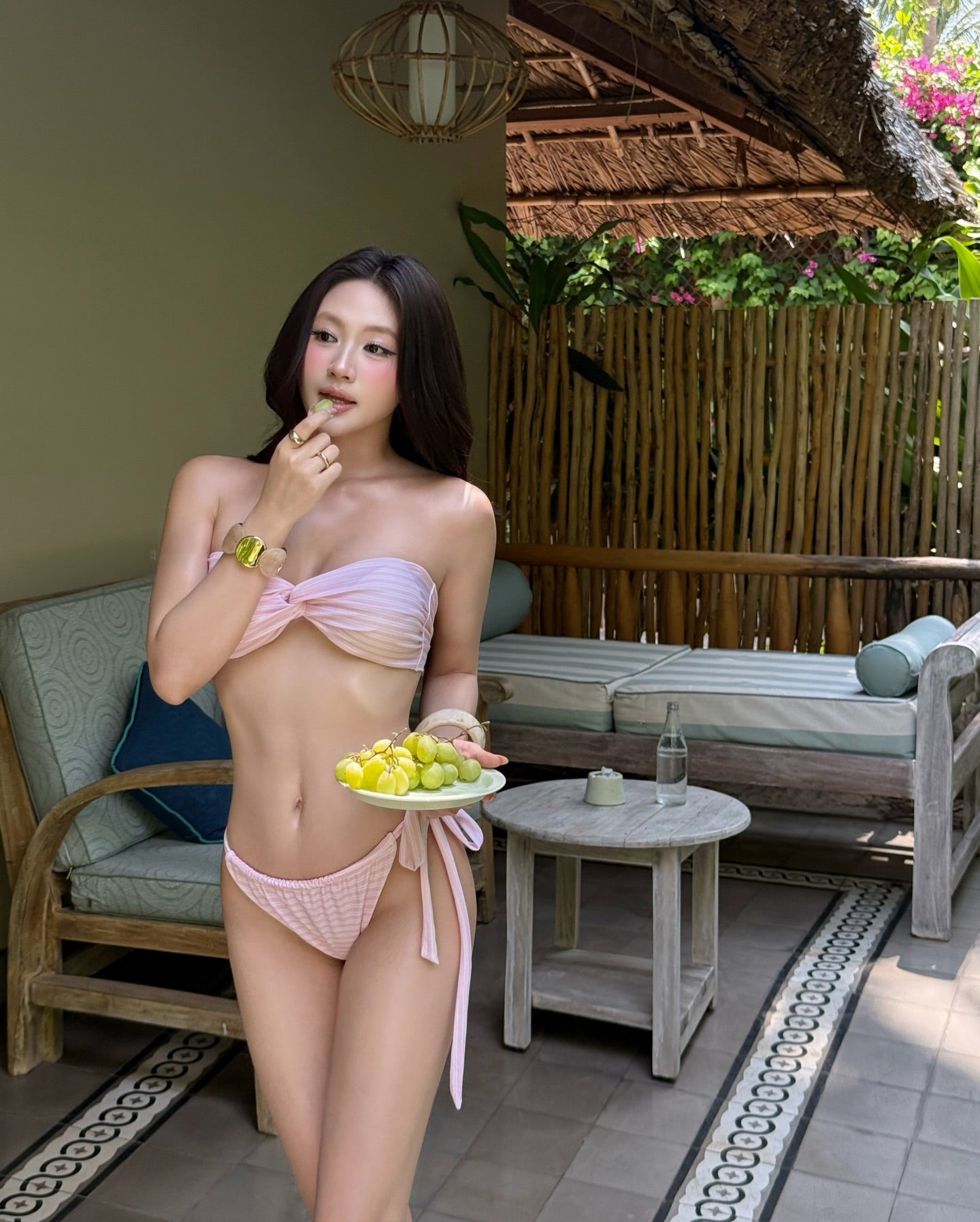Twist Front Strapless Bikini Set(with pads)