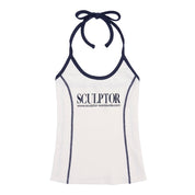 #K019 Sculptor Classic Logo Halter Top