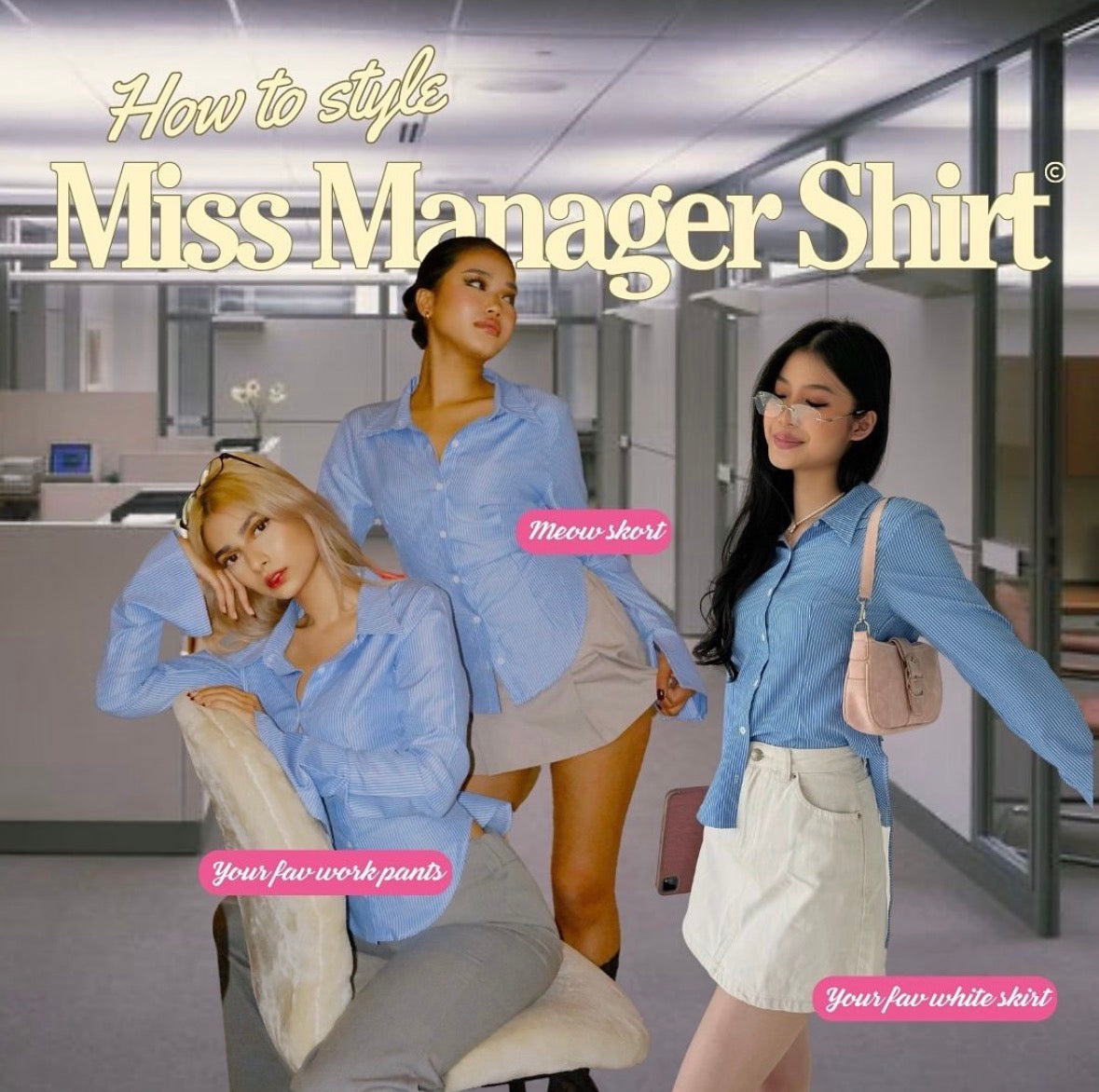 【後綁帶恤衫｜6色入】Miss Manager Fitted Shirt