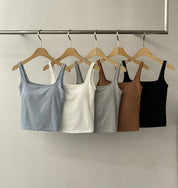【✔️PAD｜打底必備】Basic Solid U Neck Padded Bra Top