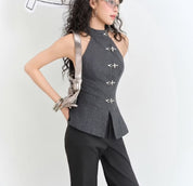Neo-chinese Buckled Halter Top
