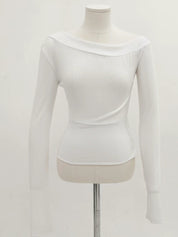 【小性感單肩Top】Vienna Solid Single Shoulder Top