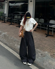 Outerity striped wide leg pants