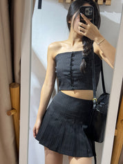 【可分開購買！】Striped Tube Top & Skirt Set