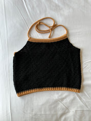 #T196 Basic Solid Knit Halter Top