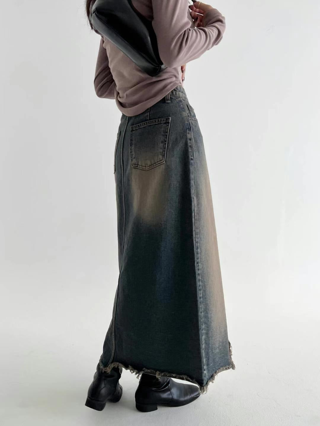 【復古牛仔長裙🦕】Denim Maxi Skirt