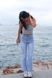 【小個子喇叭褲】Petit Light Blue Flare Jeans