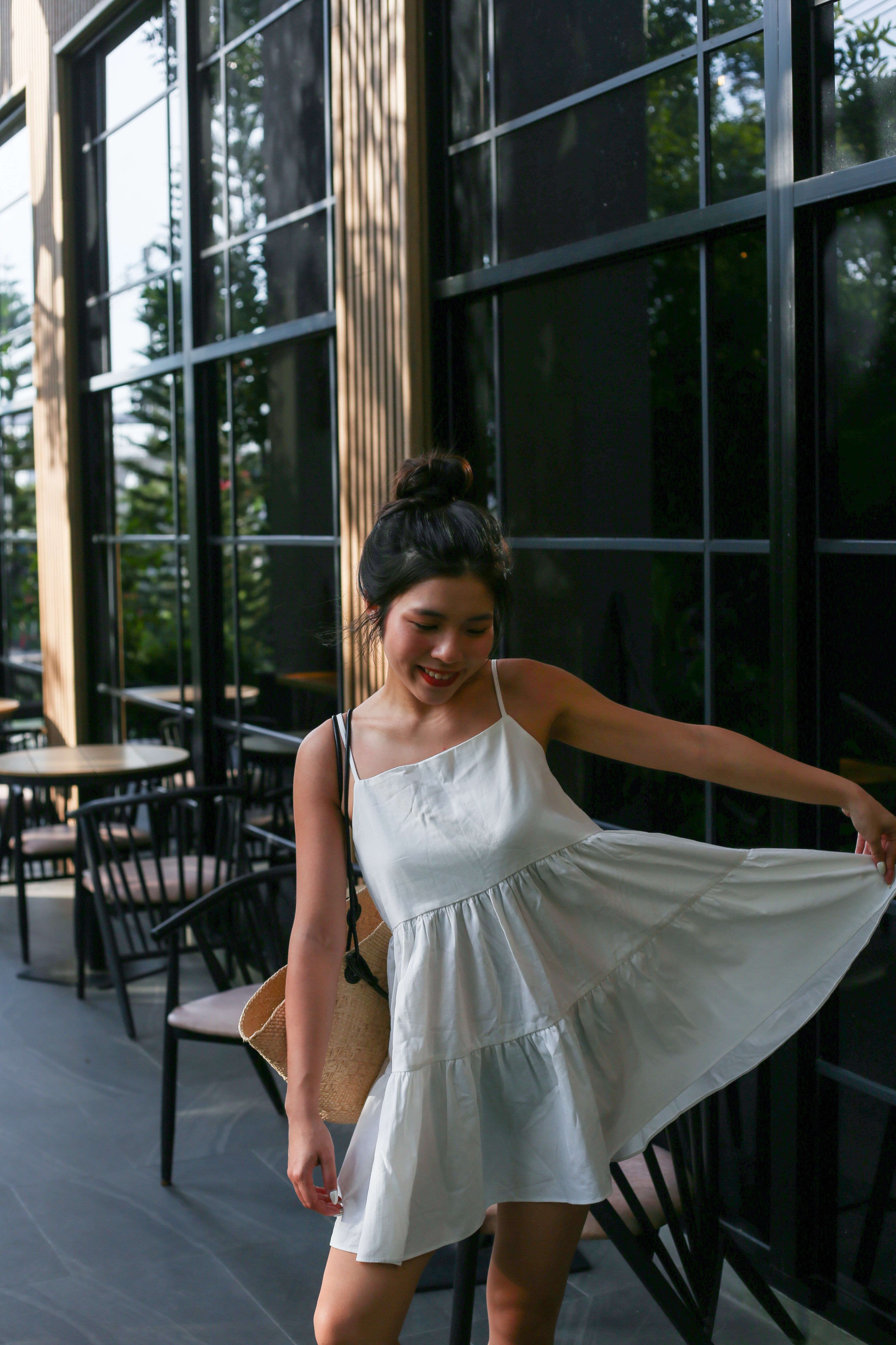 【背心蛋糕裙】Solid Ruffle Cami Mini Dress