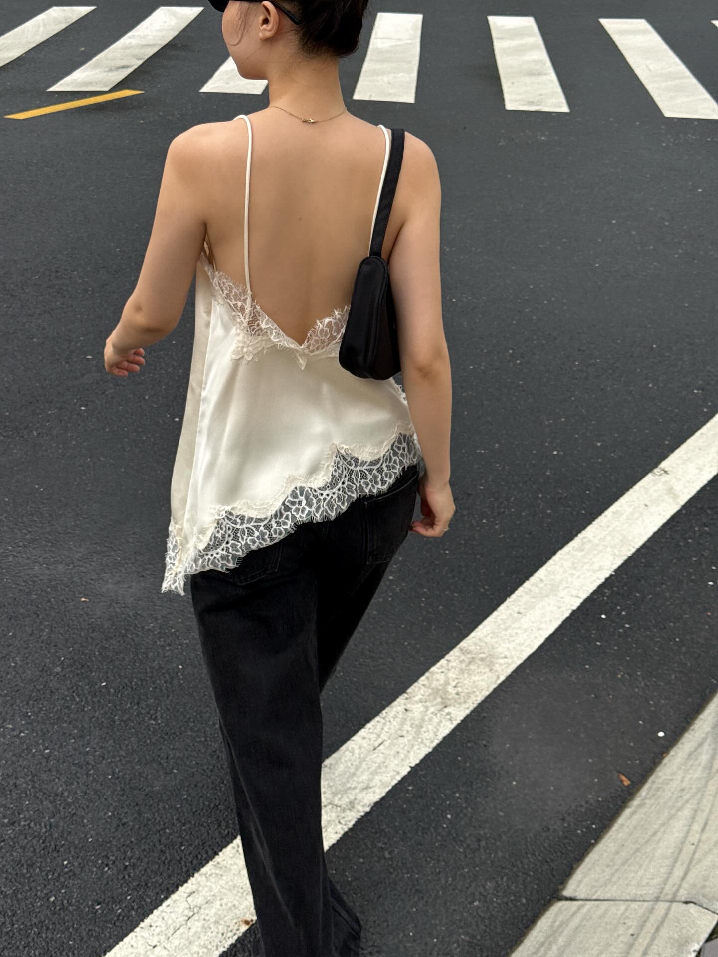 Satin lace camisole top