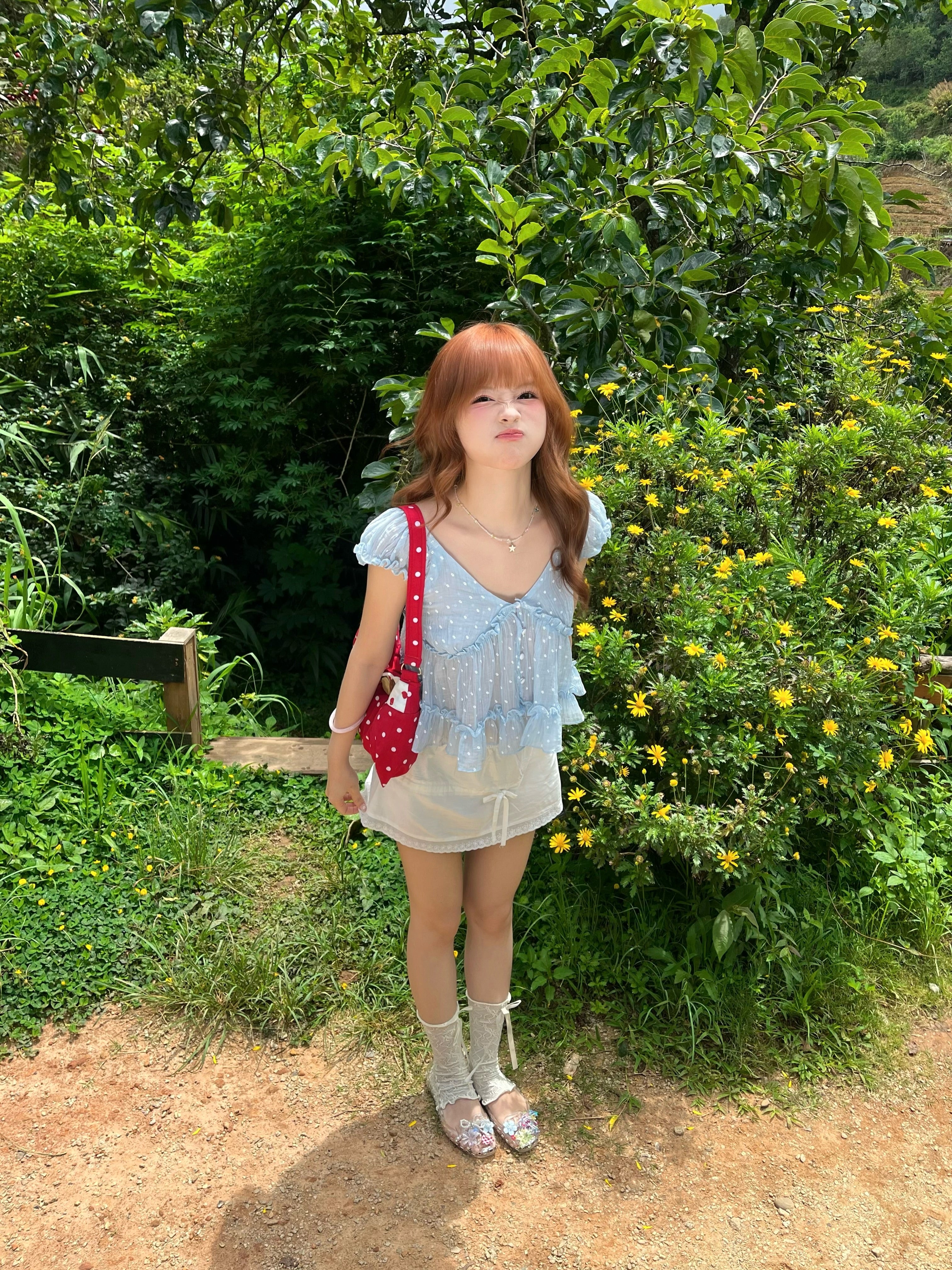 Cloudy Sheer Polka Dot Blouse