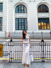 【Ballet Core必備! Lace質感Max】Basic Solid Button Front  Lace Off Shoulder Top