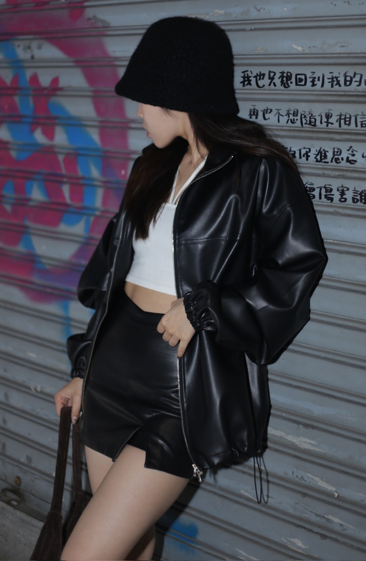 【持續熱銷🔥輕薄款抽繩束腰皮褸】Light Leather Jacket