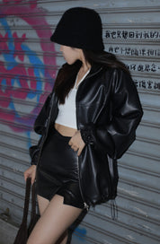 【持續熱銷🔥輕薄款抽繩束腰皮褸】Light Leather Jacket