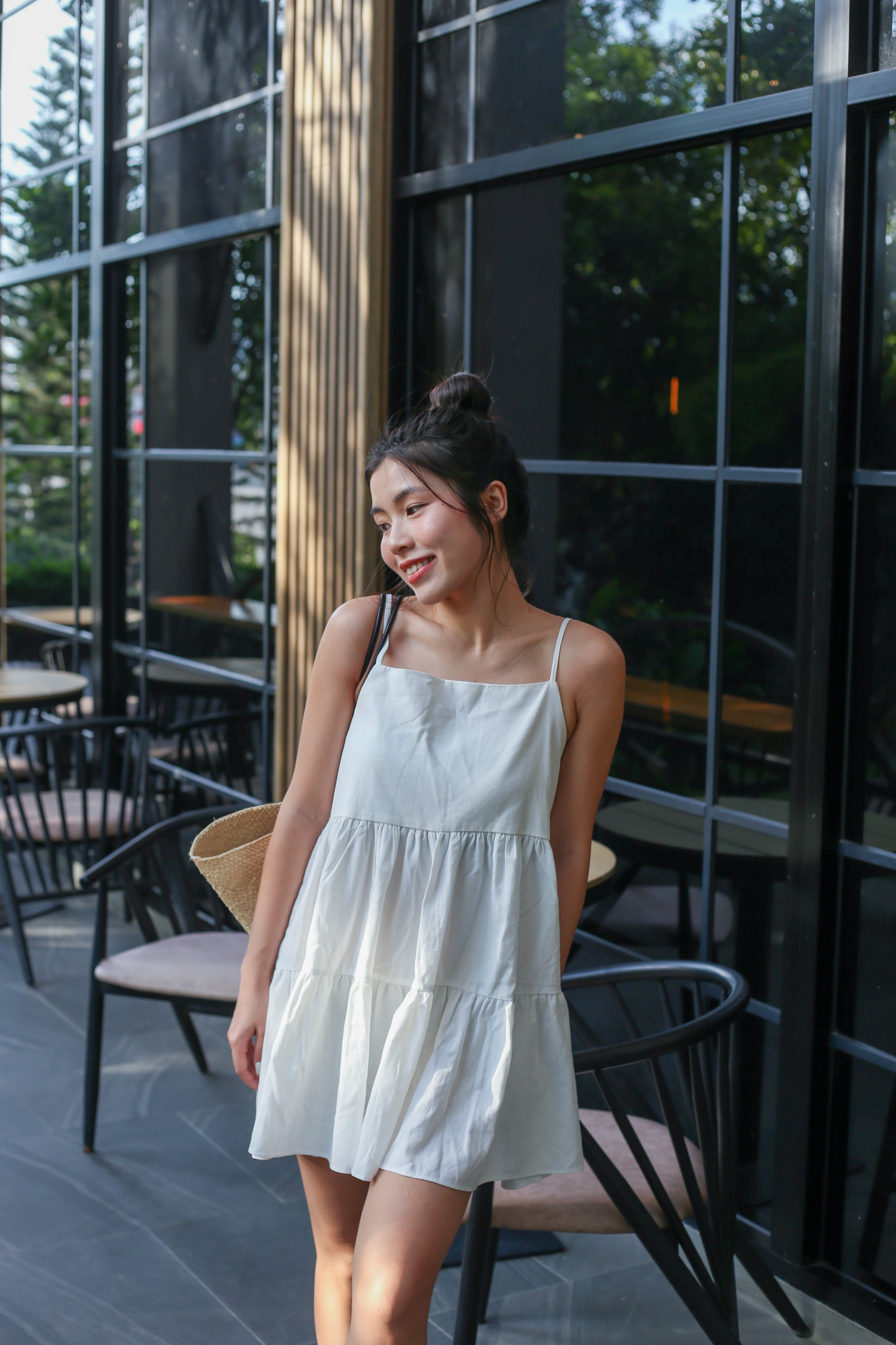 【背心蛋糕裙】Solid Ruffle Cami Mini Dress