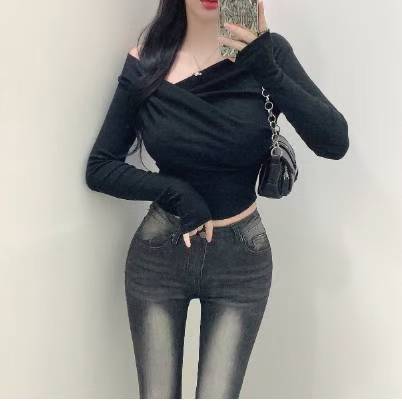【$99系列｜ Office必入款～】Basic Solid Single Shoulder Long Sleeve Top