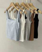 【✔️PAD｜打底必備】Basic Solid U Neck Padded Bra Top