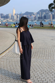 【超舒適慵懶渡假套裝】Solid Cami Top With Wide Leg Pants Set