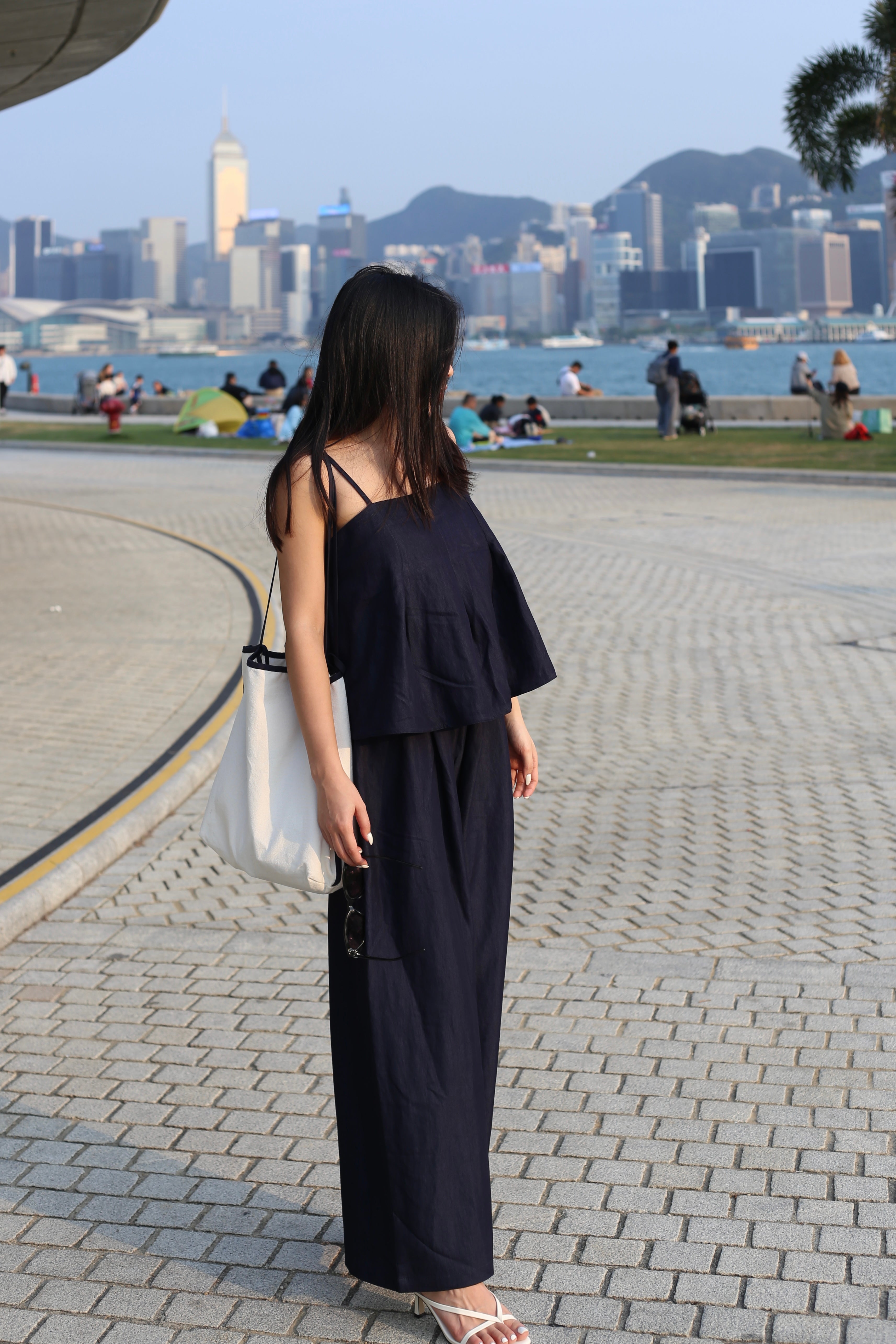 【超舒適慵懶渡假套裝】Solid Cami Top With Wide Leg Pants Set