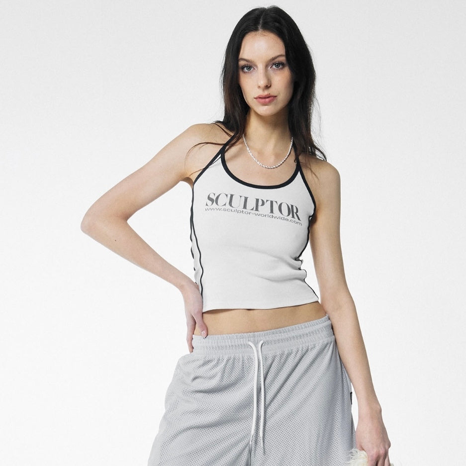 #K019 Sculptor Classic Logo Halter Top