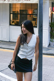 【美式復古低腰裙褲】Basic Solid Low Waist Skort