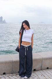 【歐美休閑感綁帶西褲】Casualuxe Wide Leg Suit Pants