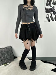 Irregular Tied Short Skirt