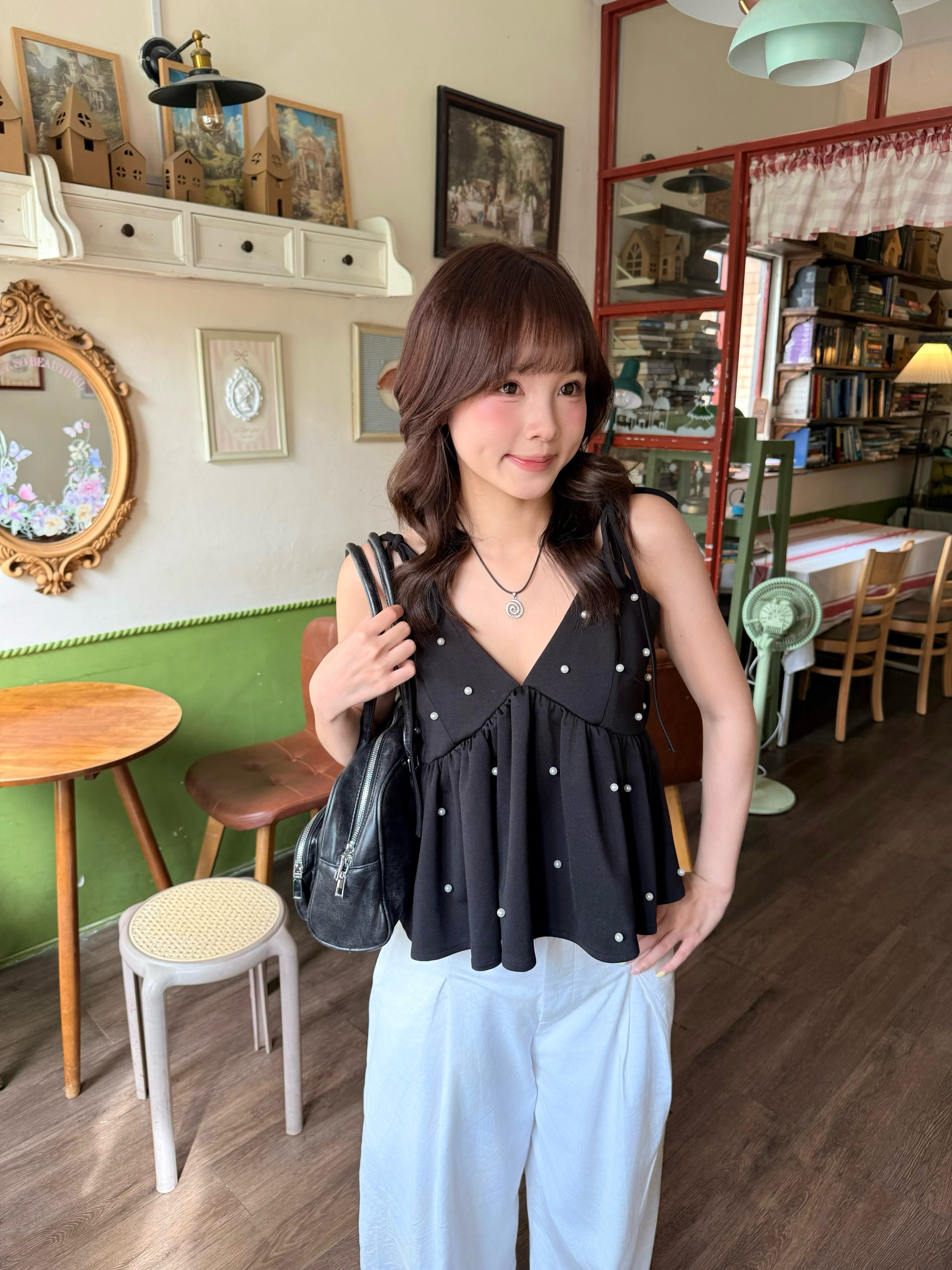 Starlight Pearl V-neck Top