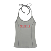 #K019 Sculptor Classic Logo Halter Top