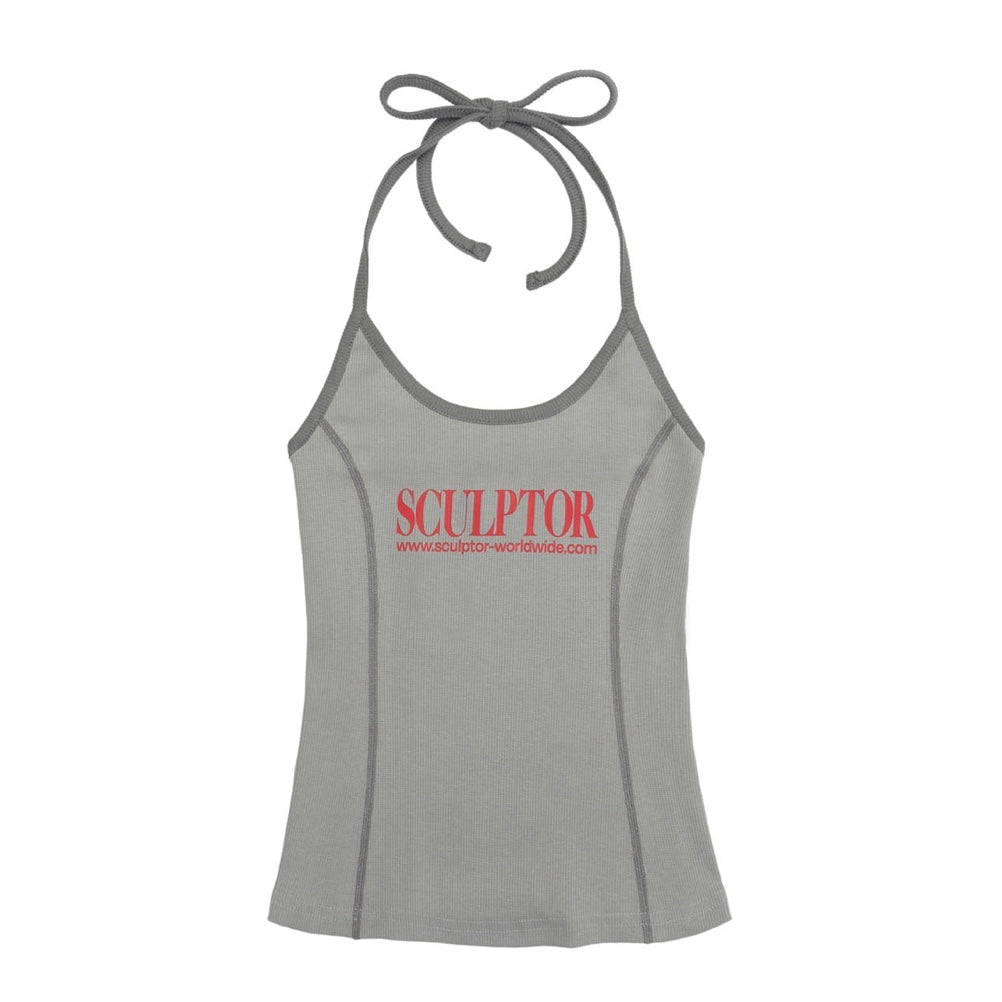 #K019 Sculptor Classic Logo Halter Top