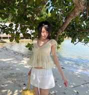 Cloudy Sheer Polka Dot Blouse