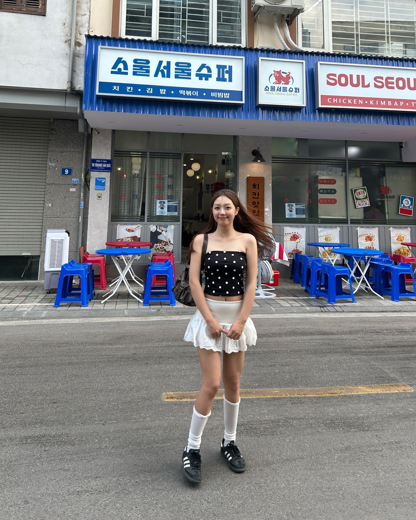 Bichan Strapless Polka dot Top