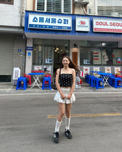 Bichan Strapless Polka dot Top