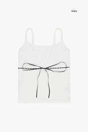 【歐美風必備！】Nina Lace Ribbon Cami Top