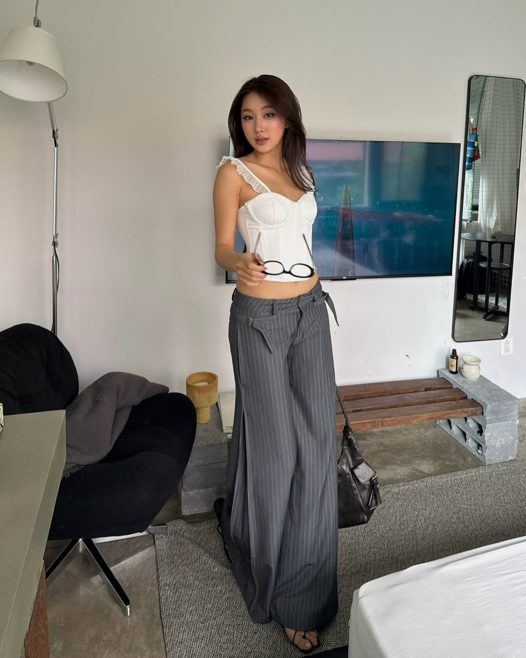 JIRA low-rise wide leg pants