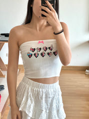 #T174 Letter Angel Crop Tube Top