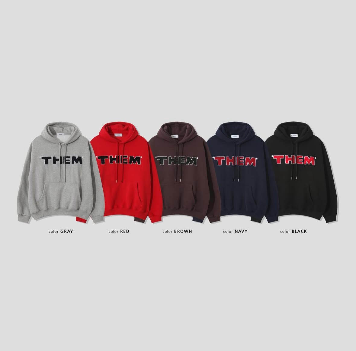 【THEM植絨印花衛衣 】THEM Solid Hoodies