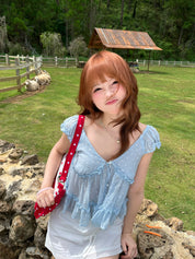 Cloudy Sheer Polka Dot Blouse