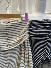 【🇰🇷韓國連線】皺皺領橫間一字膊Top