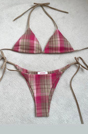 2-piece small checkered Bikini(with breast pads)