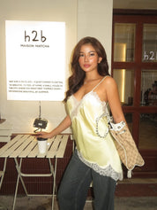 Satin lace camisole top