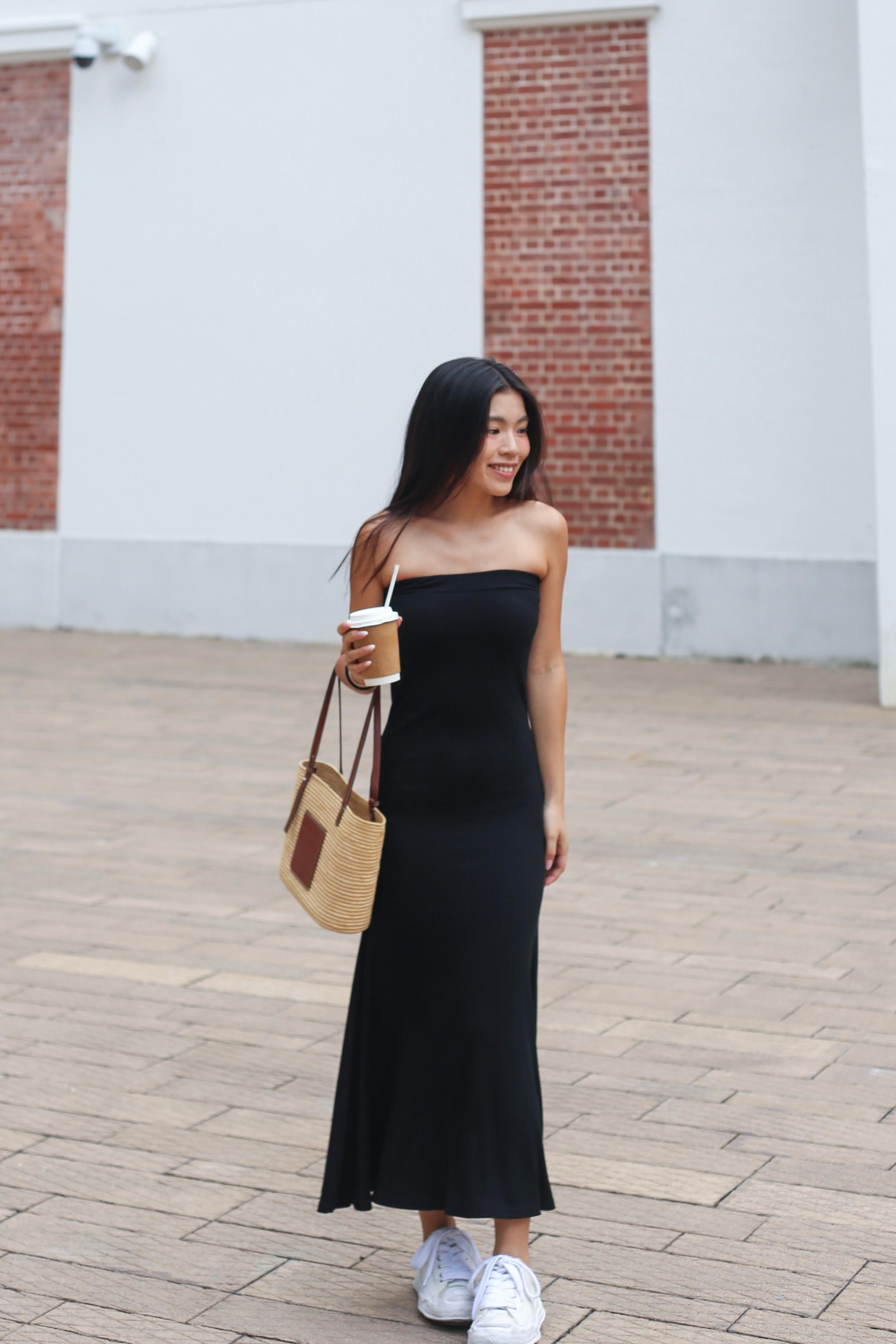【✔️PAD｜魚尾裙設計】Basic Solid Padded Tube Mermaid Dress